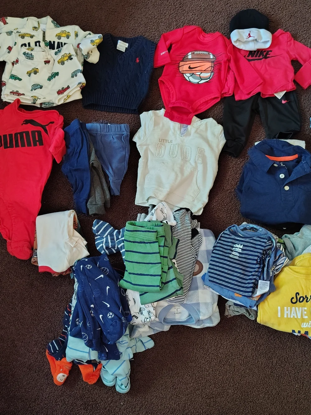 Mixed Baby Boys Clothing Bundle - Red, Navy, Blue, Green, White,  Name Brands